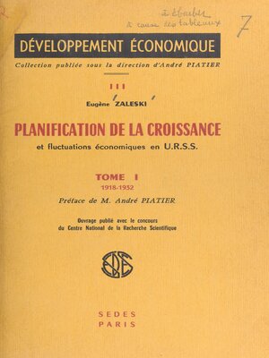 cover image of Planification de la croissance et fluctuations économiques en U.R.S.S. (1)